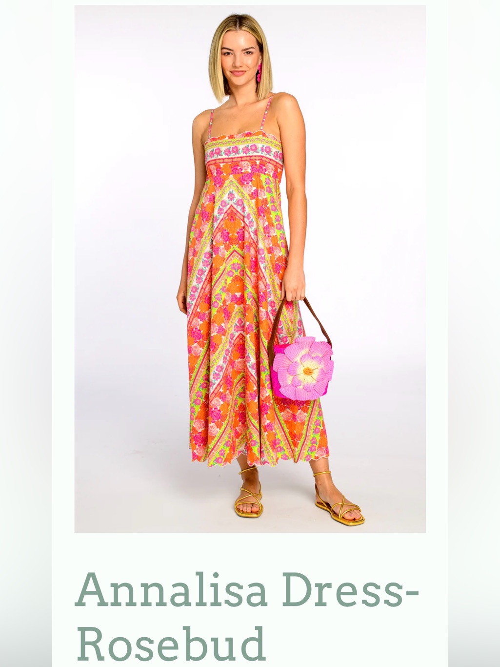 Elizabeth James Annalisa Pink & Orange Floral Maxi Dress